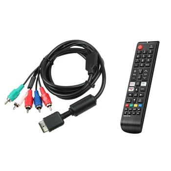1 Tk Ypbpr For PS2/PS3/PS3 Slim HDTV-Ready TV HD Component AV-Kaabel 5-Juhtmeline 6FT & 1 Tk BN59-01315B Remote Contro
