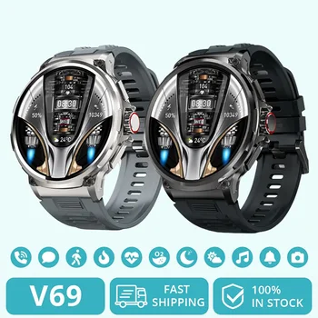 V69 1.85 Tolline HD Bluetooth Helistamine Smart Watch Mehed tervisespordi-Tracker Süda Monitor, 710mAh Smartwatch Jaoks XIAOMI Android ja IOS